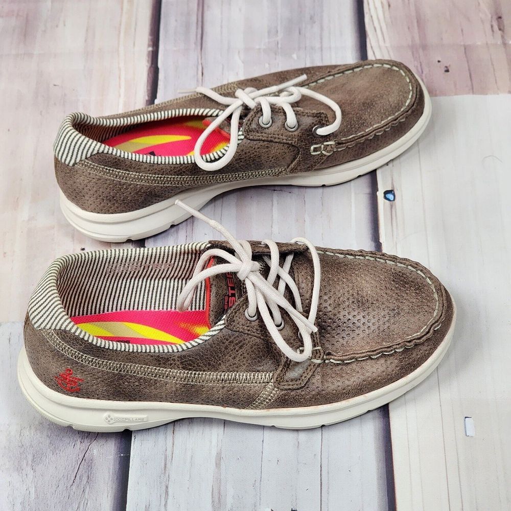 Women's SKECHERS GOGA MAX Size‎ 5 Brown SN14426 Athletic Shoes Laceup Accent - Picture 6 of 11